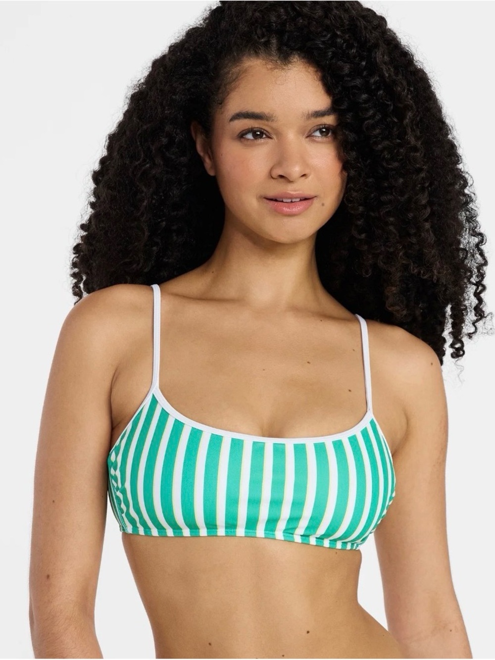 Sporty striped bralette bikini top